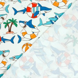 Tissu jersey coton - Quentin dent de requin