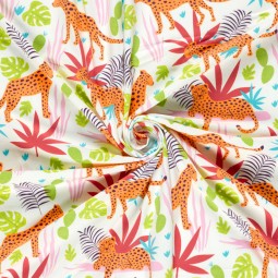 Tissu jersey coton - Léo orange