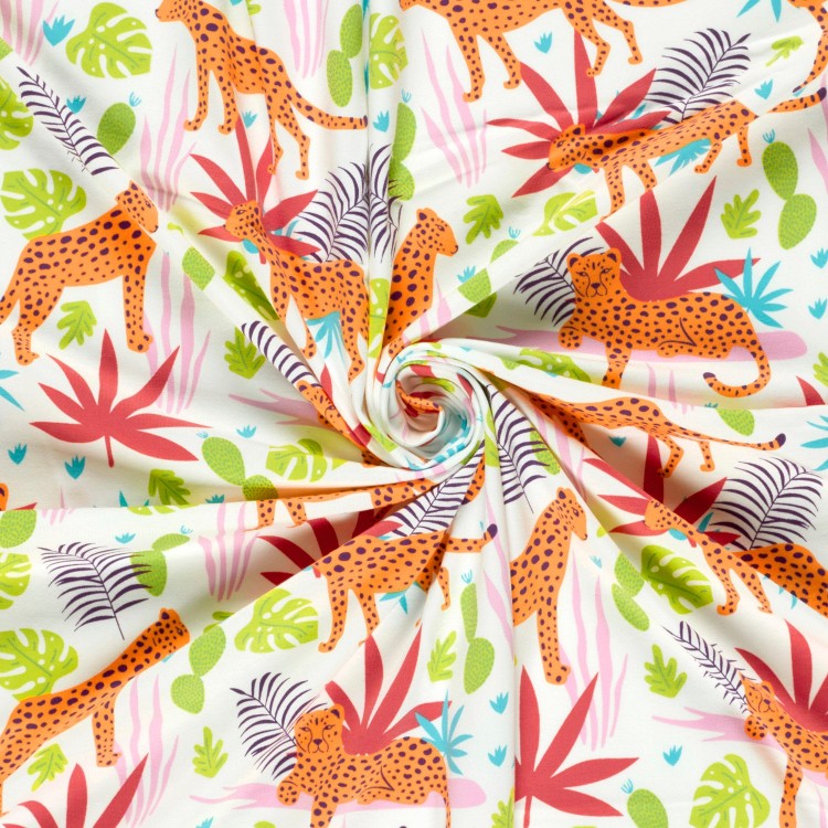 Tissu jersey coton - Léo orange