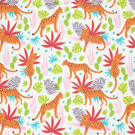 Tissu jersey coton - Léo orange