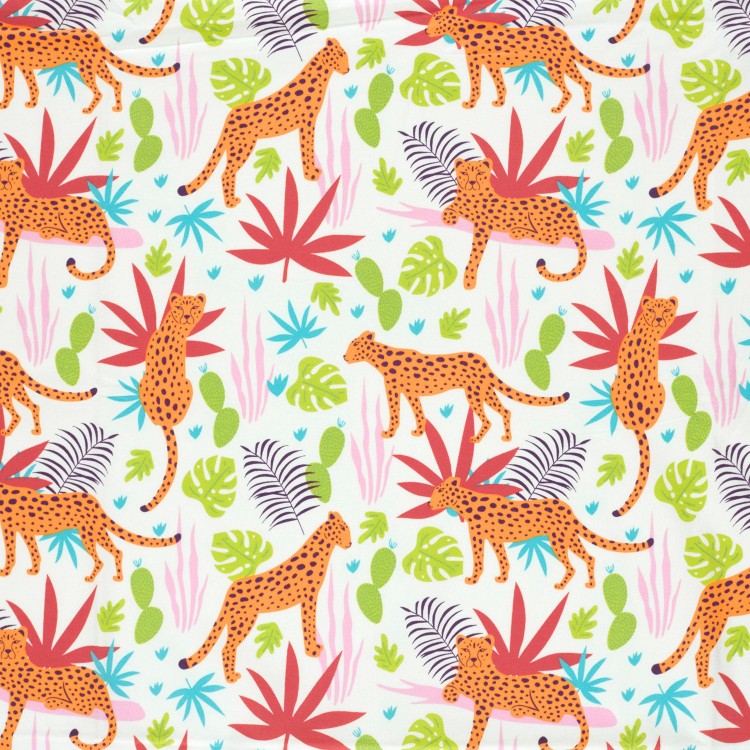 Tissu jersey coton - Léo orange