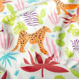 Tissu jersey coton - Léo orange