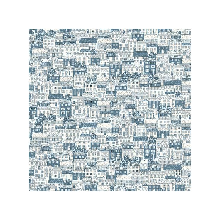 Tissu fantaisie - Driftwood - Cottages blue