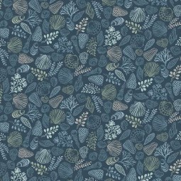 Tissu fantaisie - Driftwood - Shells blue