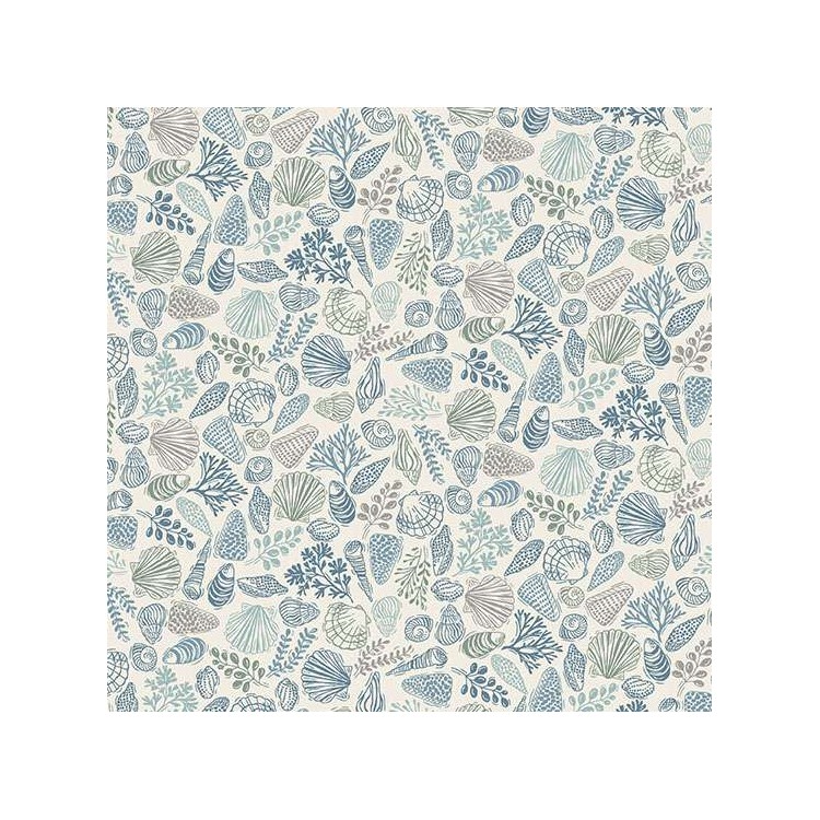 Tissu fantaisie - Driftwood - Shells cream