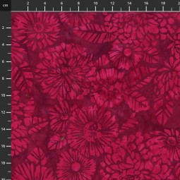 Tissu batik Hoffman - Bali Handpaints - Fleurs Rose