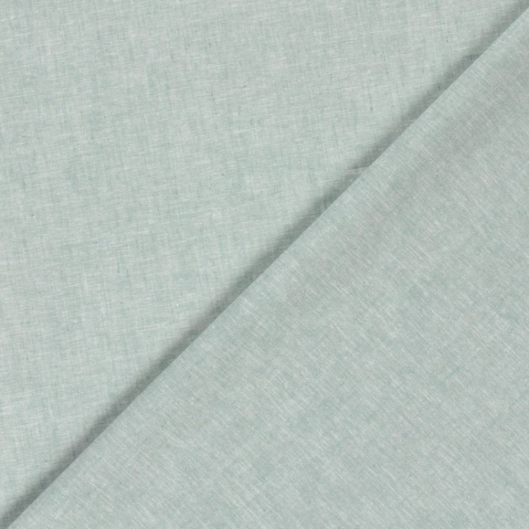 Tissu lin et coton - Chambray vert