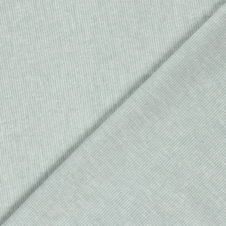 Tissu coton et lin - Chambray vert