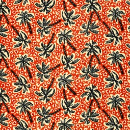 Tissu double gaze - Palmier brique