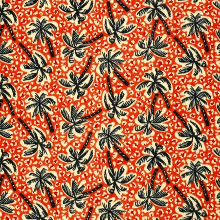 Tissu double gaze - Palmier brique