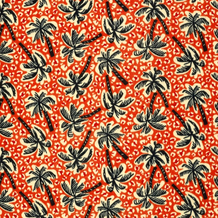 Tissu double gaze - Palmier brique