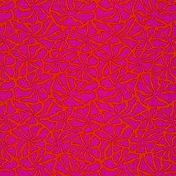 Tissu double gaze - Floral fuchsia et corail