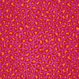 Tissu double gaze - Léopard rose