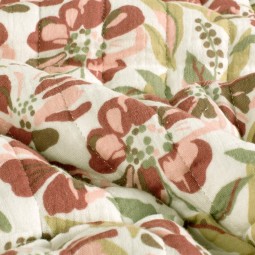 Tissu matelassé double gaze - Fleurs et léopard