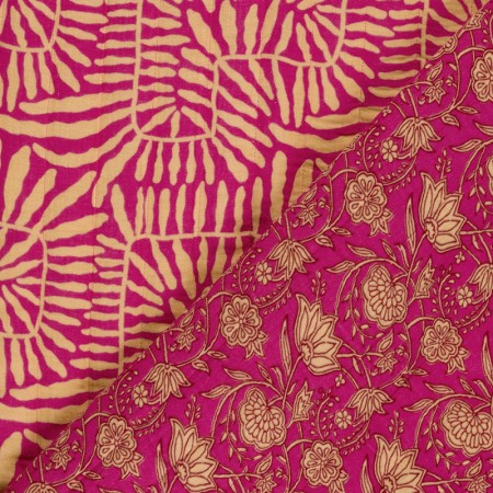 Tissu matelassé double gaze - Abstract fuchsia
