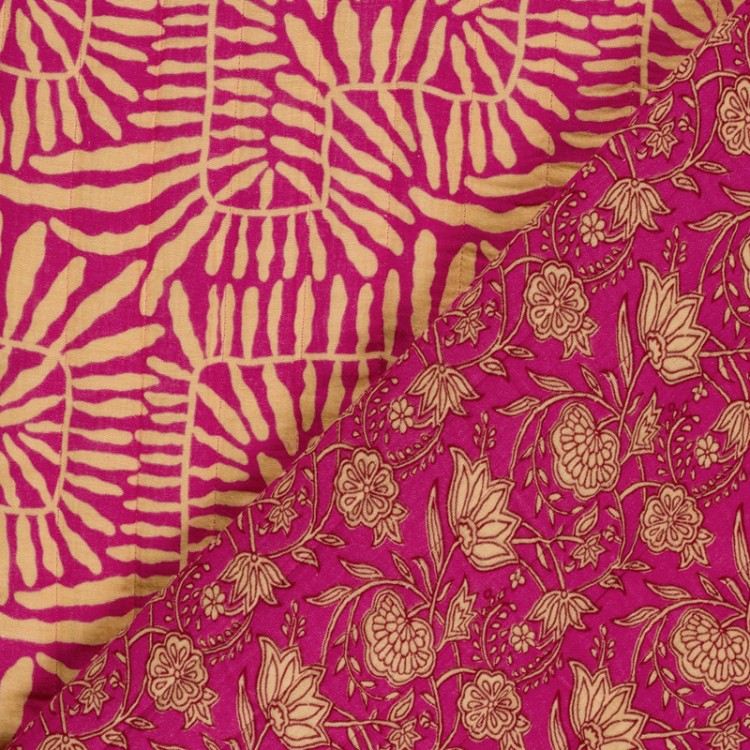 Tissu matelassé double gaze - Abstract fuchsia