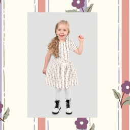 Tissu popeline - Rayures floral