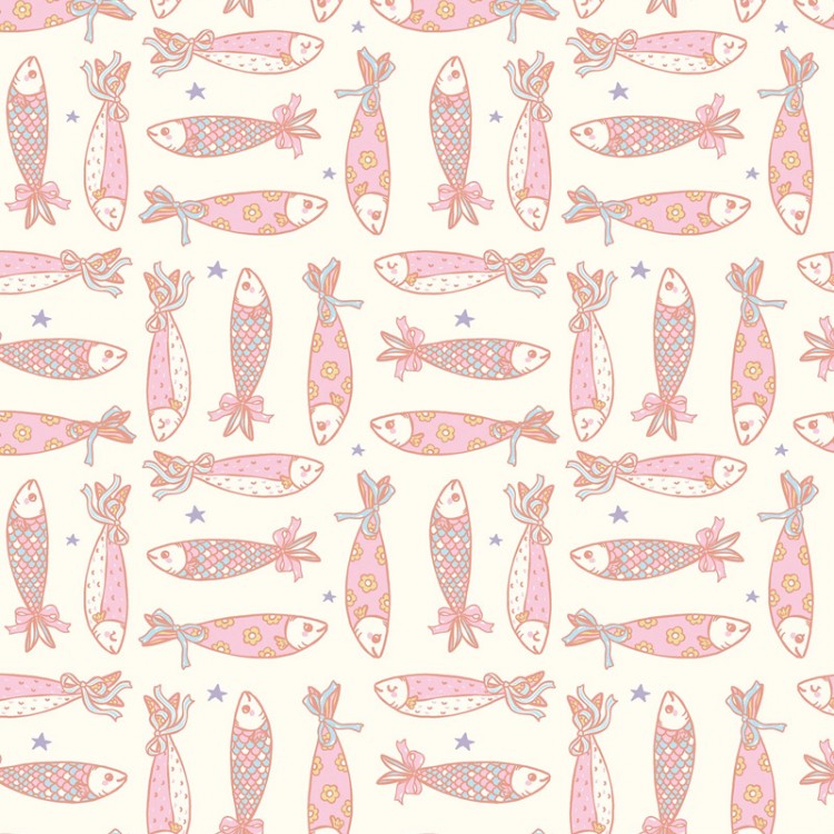 Tissu popeline - Jolies sardines