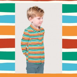 Tissu popeline - Rayures multicolores