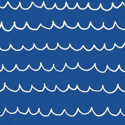 Tissu popeline - Vague bleu