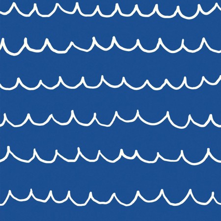 Tissu popeline - Vague bleu