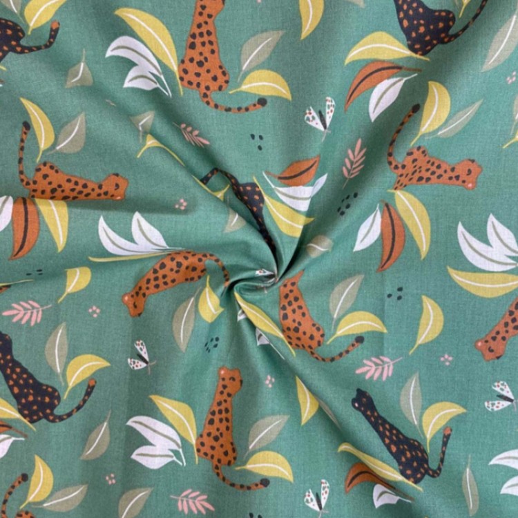 Tissu coton - Loez estragon vert