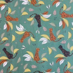 Tissu coton - Loez estragon vert