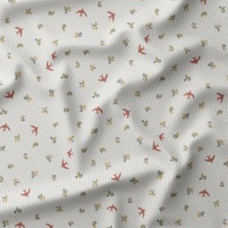 Tissus velours milleraie - Bliss ecru orange