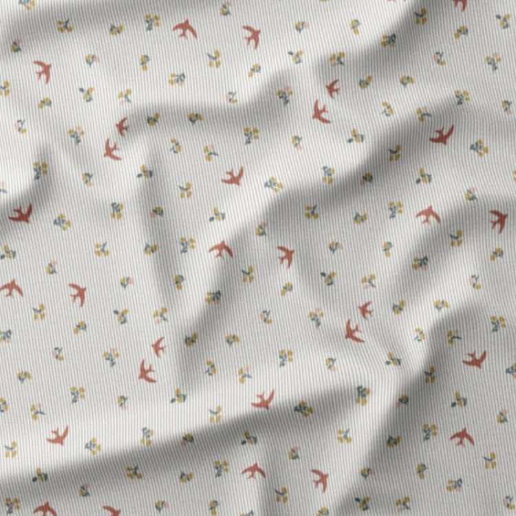 Tissus velours milleraie - Bliss ecru orange