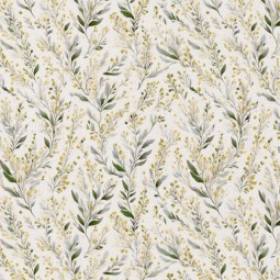 Tissu coton - Mimosa ecru jaune