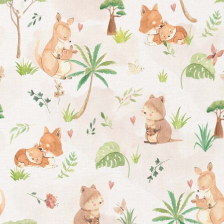 Tissu coton - Noose blanc vert