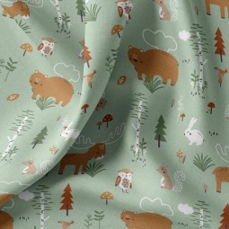 Tissu coton - Canada amande foret