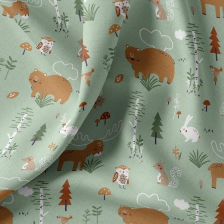 Tissu coton - Canada amande foret