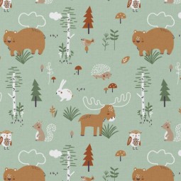 Tissu coton - Canada amande foret