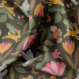 Tissu coton - Norfolk cacao