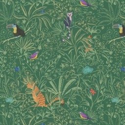 Tissu coton - Otka vert jaune