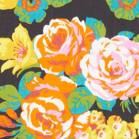 Tissu Liberty® - Flower crown noir