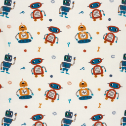 Tissu popeline - Robot blanc cassé