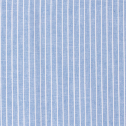 Tissu lin et coton - Chambray grosses rayures bleu