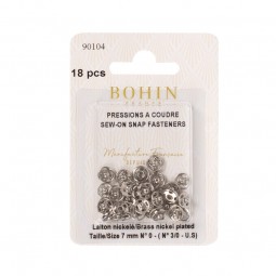 Boutons pression à coudre Bohin argent