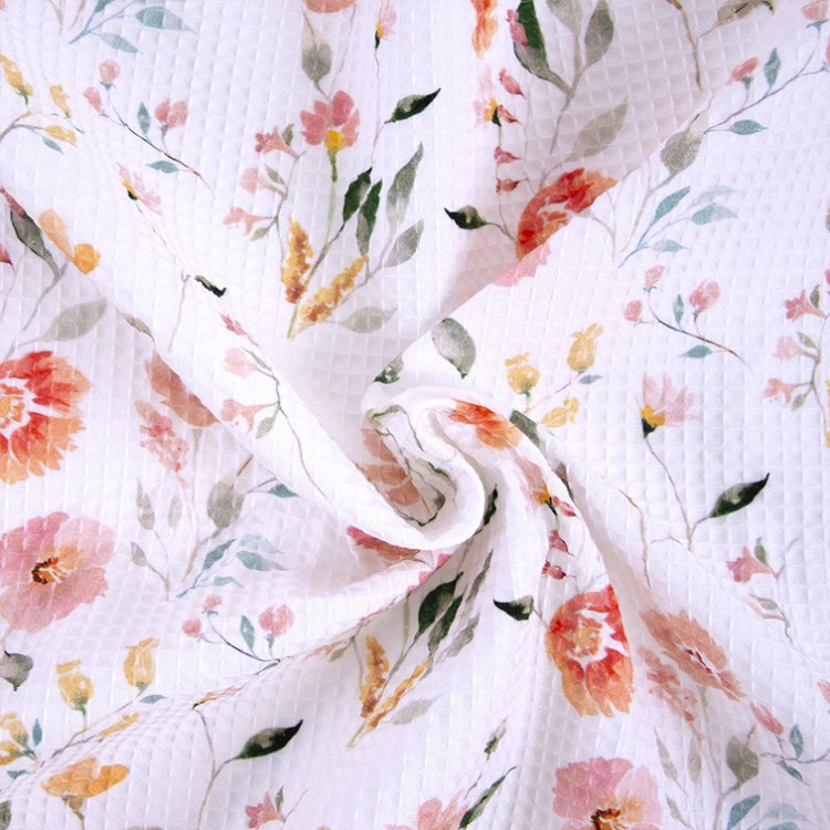 Tissu Katia Fabrics - Nid d'abeille - Flowers