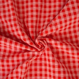Tissu Katia fabrics - Vichy Gingham Little Red & Pink