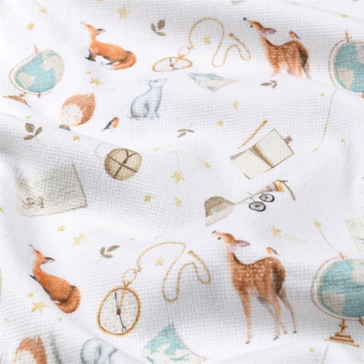 Tissu éponge explorateur blanc