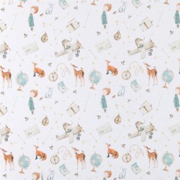 Tissu éponge explorateur blanc