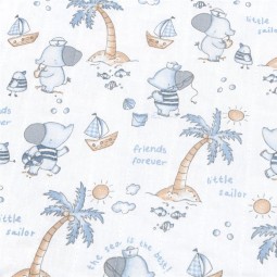 Tissu matelassé double face - Stephan bleu