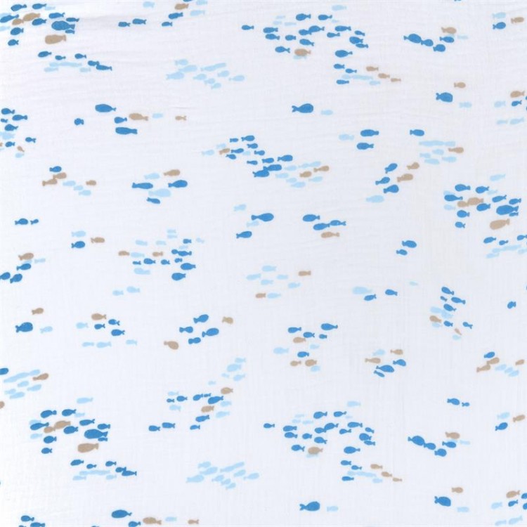 Tissu double gaze - Noa bleu