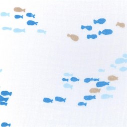 Tissu double gaze - Noa bleu