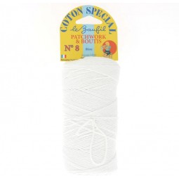 Fil coton n°8 blanc spécial boutis et patchwork Lebaufil
