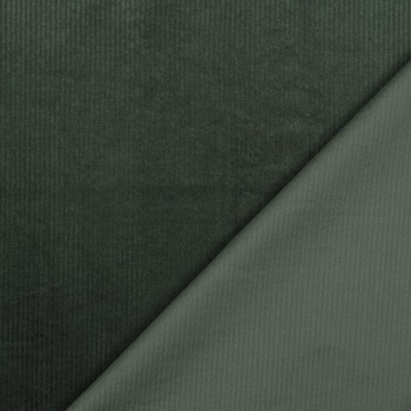 Tissu velours grosses côtes - Vert foncé