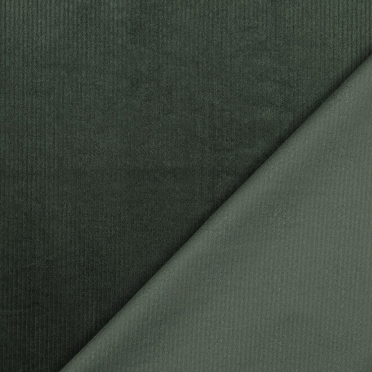 Tissu velours grosses côtes - Vert foncé